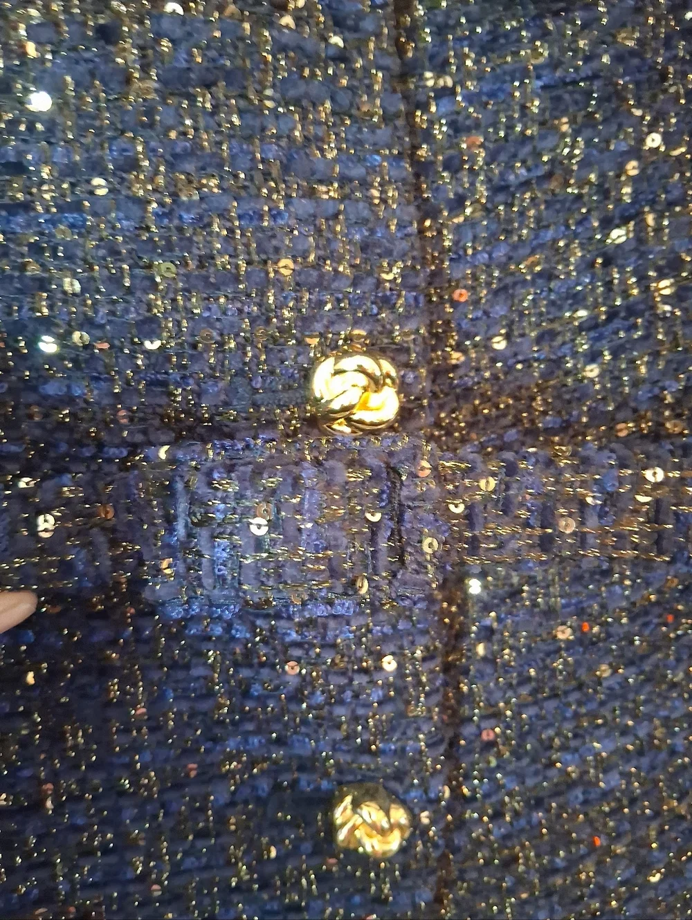 Zara Belted Seqiin Structured  Vest Navy  Size M - Picture 6 of 13